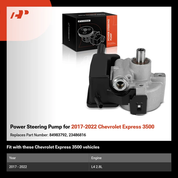Power Steering Pump for 2017-2022 Chevrolet Express 3500