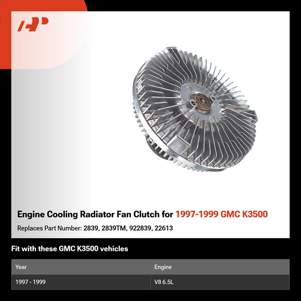 Engine Cooling Radiator Fan Clutch for 1997-1999 GMC K3500
