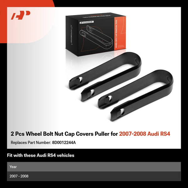 2 Pcs Wheel Bolt Nut Cap Covers Puller for 2007-2008 Audi RS4