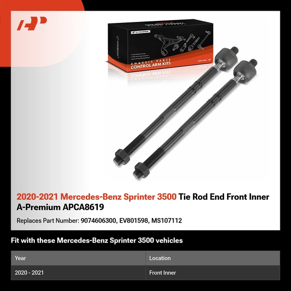 2020-2021 Mercedes-Benz Sprinter 3500 Tie Rod End Front Inner A-Premium APCA8619