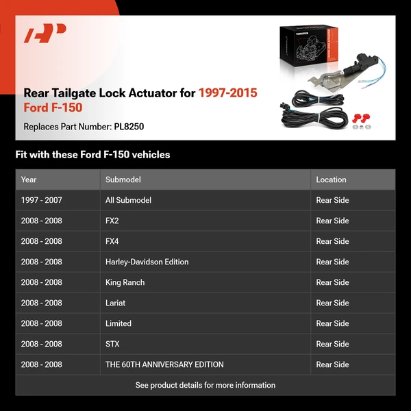 Rear Tailgate Lock Actuator for 1997-2015 Ford F-150