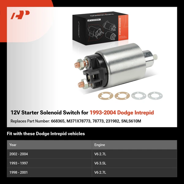 12V Starter Solenoid Switch for 1993-2004 Dodge Intrepid