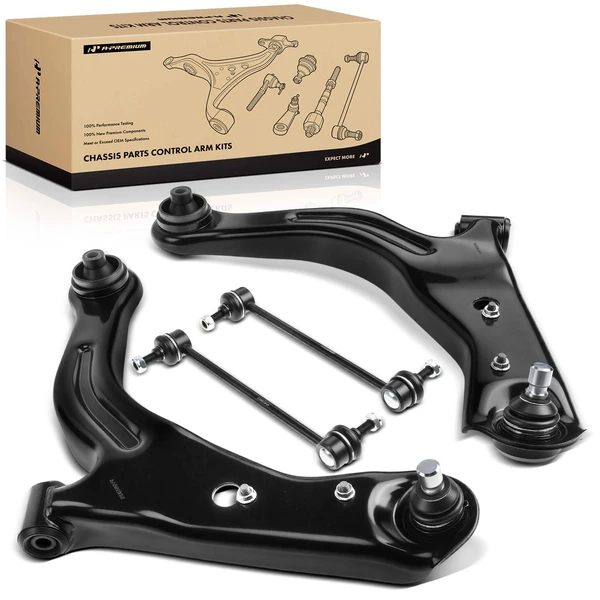 A Set of 4 Control Arm and Sway Bar Link Kit Front Side A-Premium APCA2249