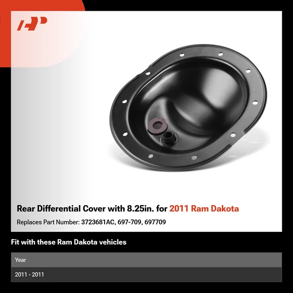 Rear Differential Cover with 8.25in. for 2011 Ram Dakota
