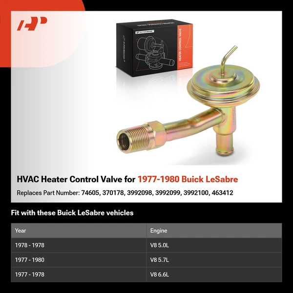 HVAC Heater Control Valve for 1977-1980 Buick LeSabre