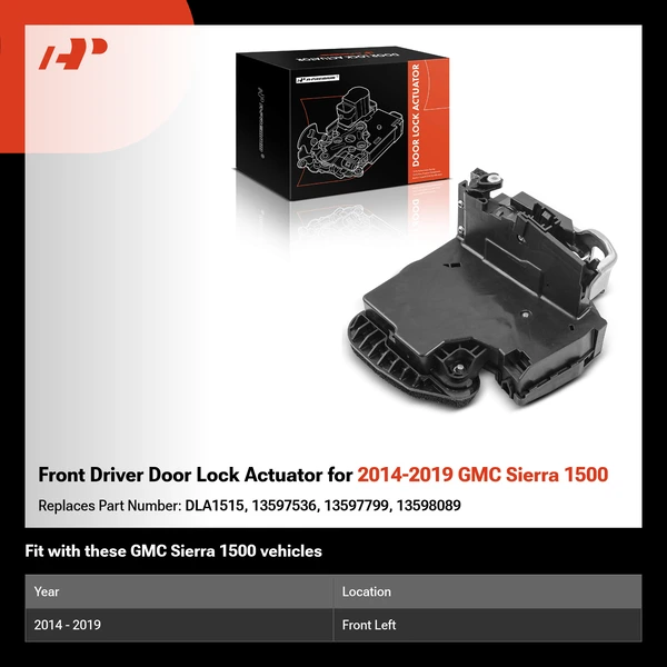 Front Driver Door Lock Actuator for 2014-2019 GMC Sierra 1500