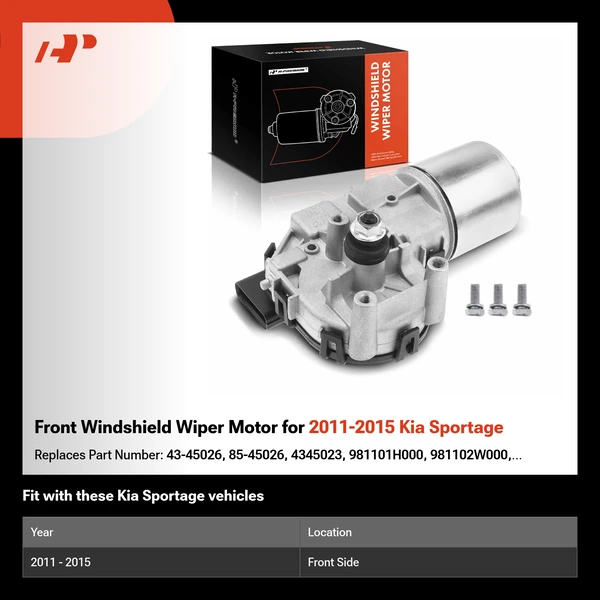 Front Windshield Wiper Motor for 2011-2015 Kia Sportage