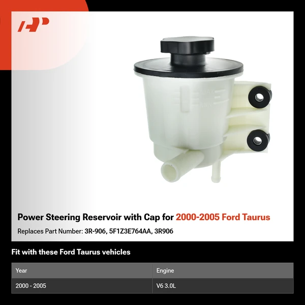 Power Steering Reservoir with Cap for 2000-2005 Ford Taurus