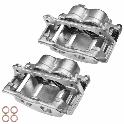 2 Pcs Front Brake Caliper with Bracket
