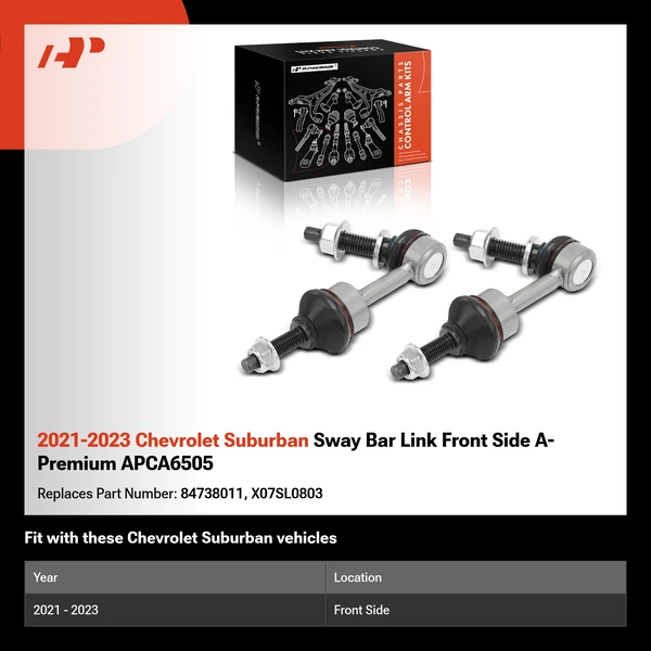 2021-2023 Chevrolet Suburban Sway Bar Link Front Side A-Premium APCA6505
