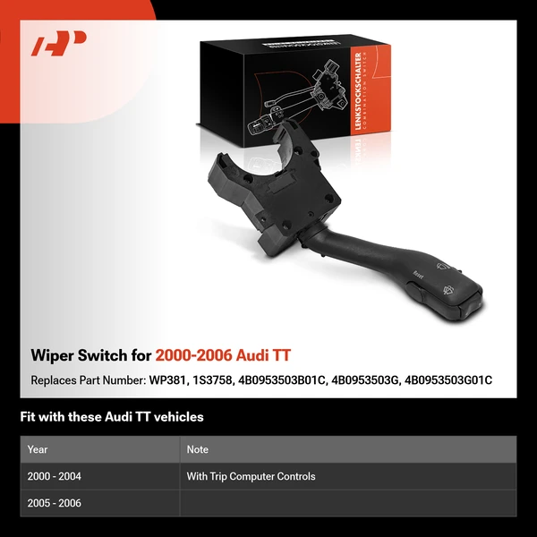 Wiper Switch for 2000-2006 Audi TT