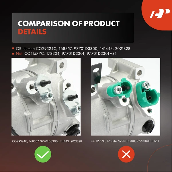 AC Compressor with Clutch with 6-Groove Pulley A-Premium APACC479