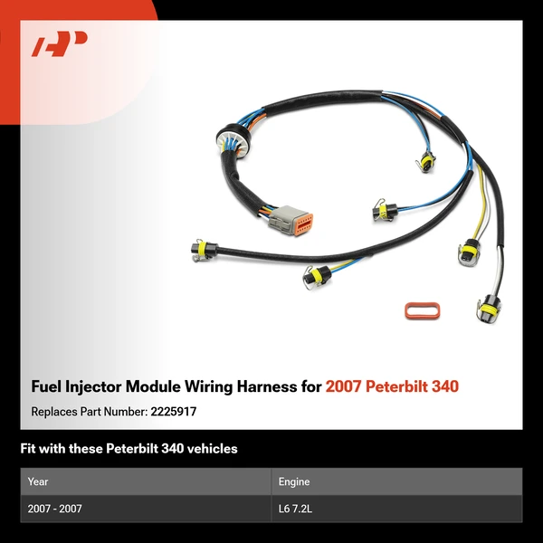 Fuel Injector Module Wiring Harness for 2007 Peterbilt 340