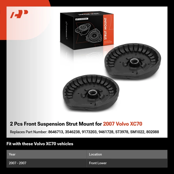 2 Pcs Front Suspension Strut Mount for 2007 Volvo XC70