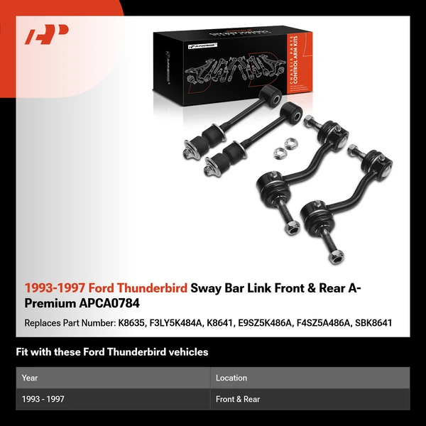 1993-1997 Ford Thunderbird Sway Bar Link Front & Rear A-Premium APCA0784