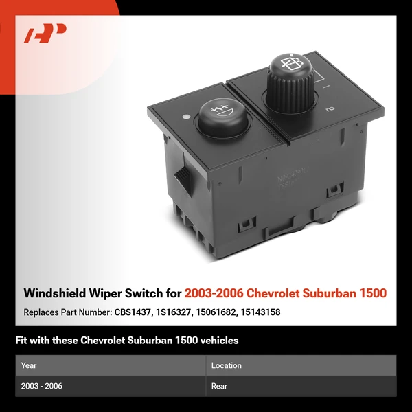 Windshield Wiper Switch for 2003-2006 Chevrolet Suburban 1500