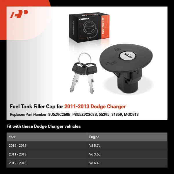 Fuel Tank Filler Cap for 2011-2013 Dodge Charger