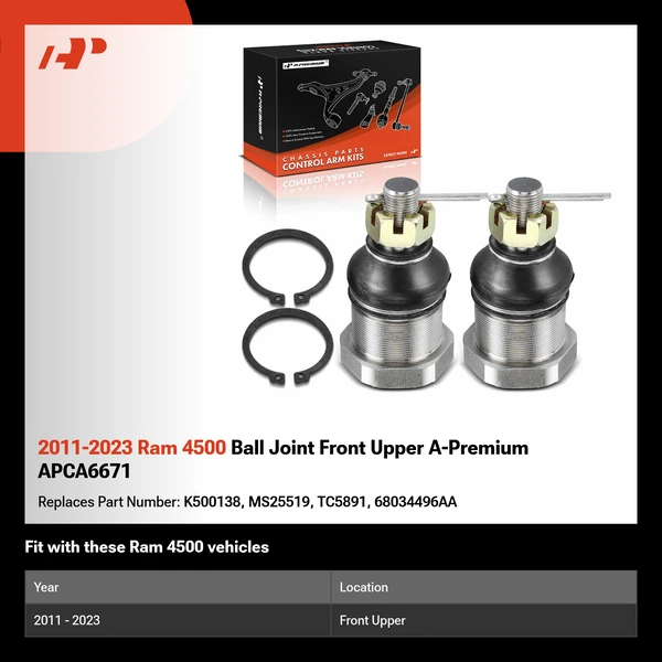 2011-2023 Ram 4500 Ball Joint Front Upper A-Premium APCA6671