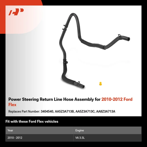 Power Steering Return Line Hose Assembly for 2010-2012 Ford Flex