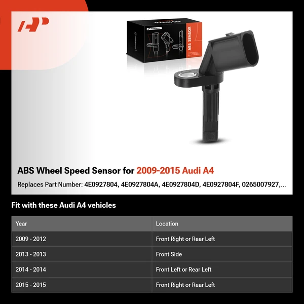 ABS Wheel Speed Sensor for 2009-2015 Audi A4
