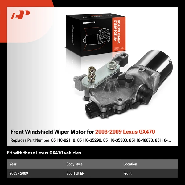 Front Windshield Wiper Motor for 2003-2009 Lexus GX470