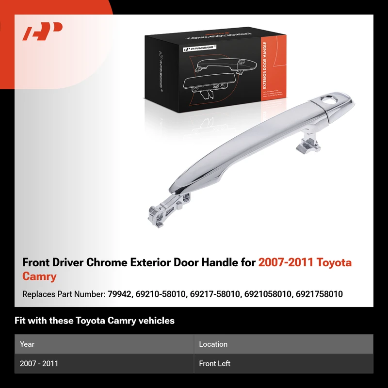 Front Driver Chrome Exterior Door Handle for 2007-2011 Toyota Camry