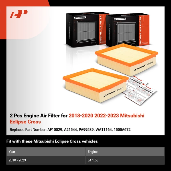 2 Pcs Engine Air Filter for 2018-2020 2022-2023 Mitsubishi Eclipse Cross
