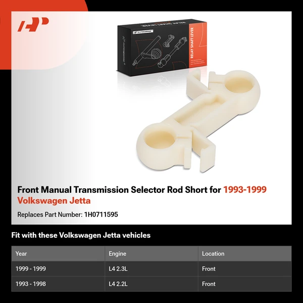 Front Manual Transmission Selector Rod Short for 1993-1999 Volkswagen Jetta