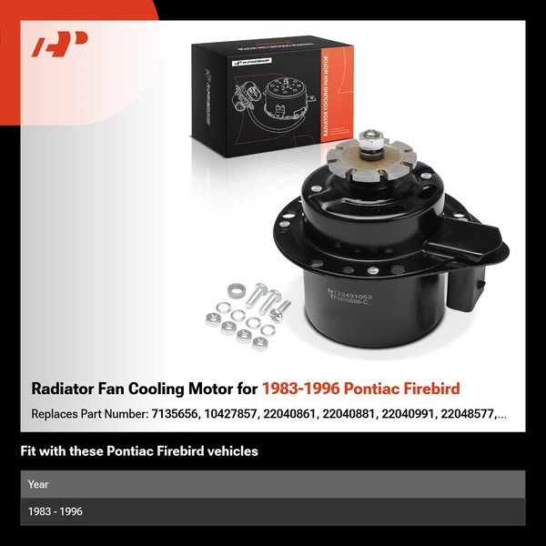 Radiator Fan Cooling Motor for 1983-1996 Pontiac Firebird