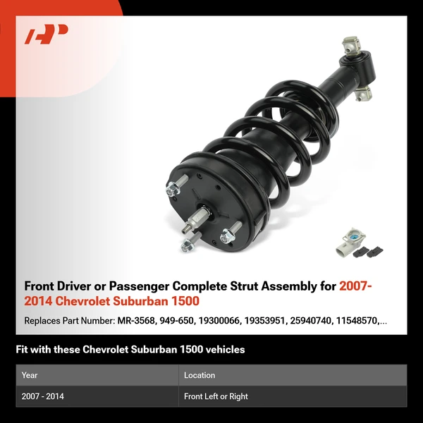 Front Driver or Passenger Complete Strut Assembly for 2007-2014 Chevrolet Suburban 1500