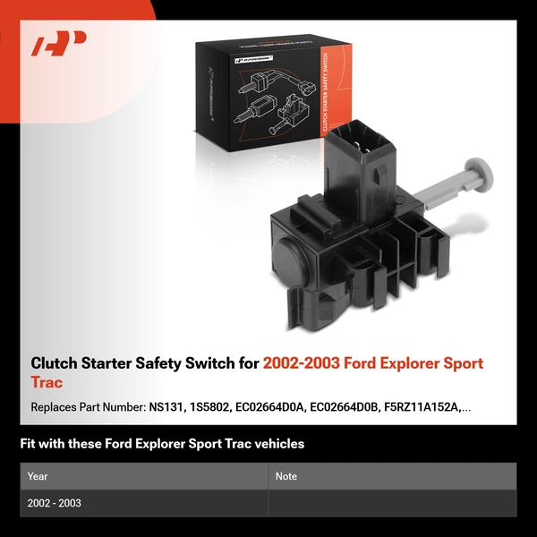 Clutch Starter Safety Switch for 2002-2003 Ford Explorer Sport Trac