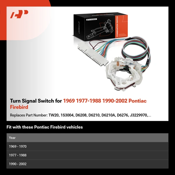 Turn Signal Switch for 1969 1977-1988 1990-2002 Pontiac Firebird