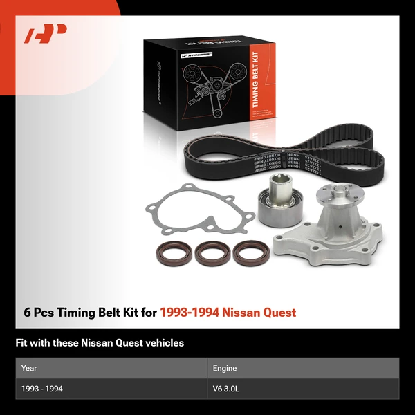 6 Pcs Timing Belt Kit for 1993-1994 Nissan Quest