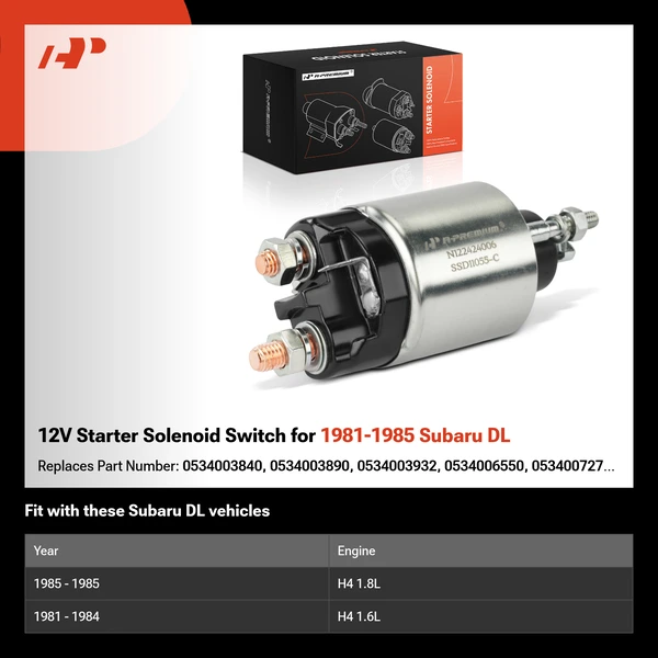 12V Starter Solenoid Switch for 1981-1985 Subaru DL
