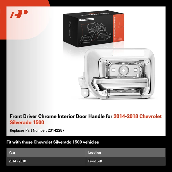 Front Driver Chrome Interior Door Handle for 2014-2018 Chevrolet Silverado 1500