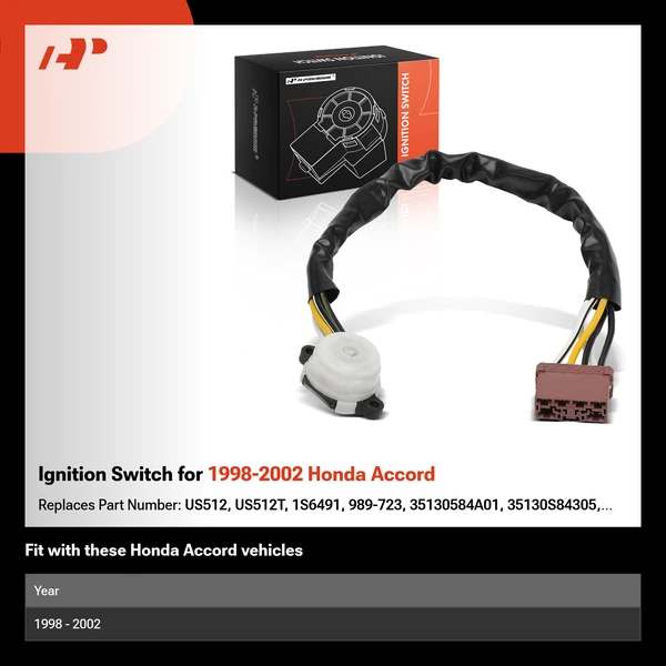 Ignition Switch for 1998-2002 Honda Accord