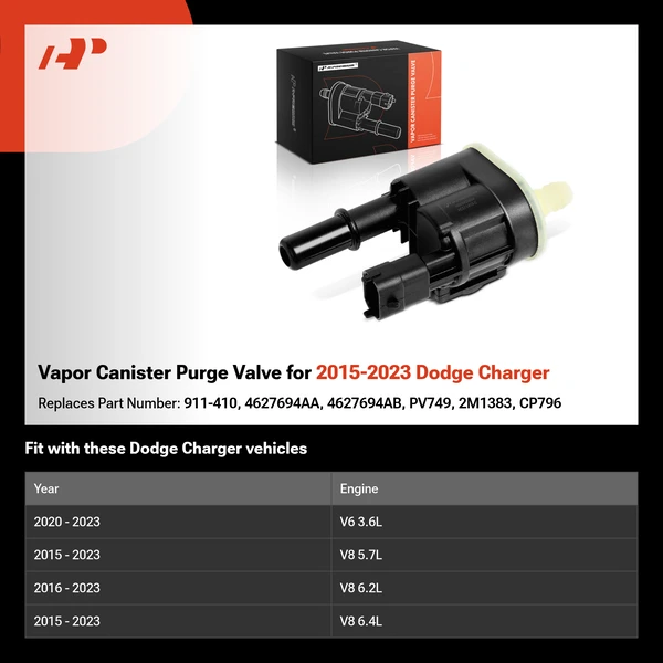 Vapor Canister Purge Valve for 2015-2023 Dodge Charger