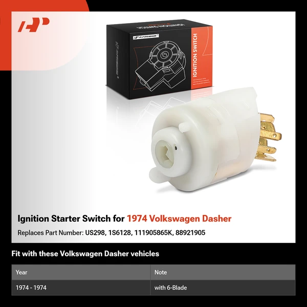 Ignition Starter Switch for 1974 Volkswagen Dasher