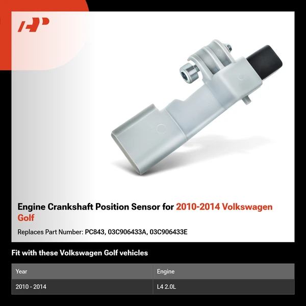 Engine Crankshaft Position Sensor for 2010-2014 Volkswagen Golf