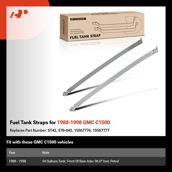 Fuel Tank Straps for 1988-1998 GMC C1500