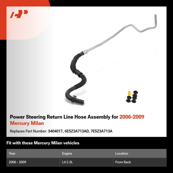 Power Steering Return Line Hose Assembly for 2006-2009 Mercury Milan