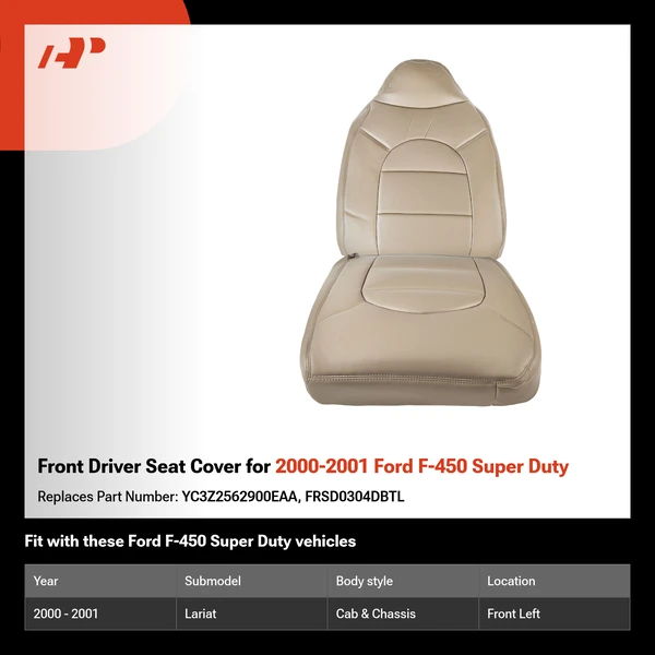 Front Driver Seat Cover for 2000-2001 Ford F-450 Super Duty