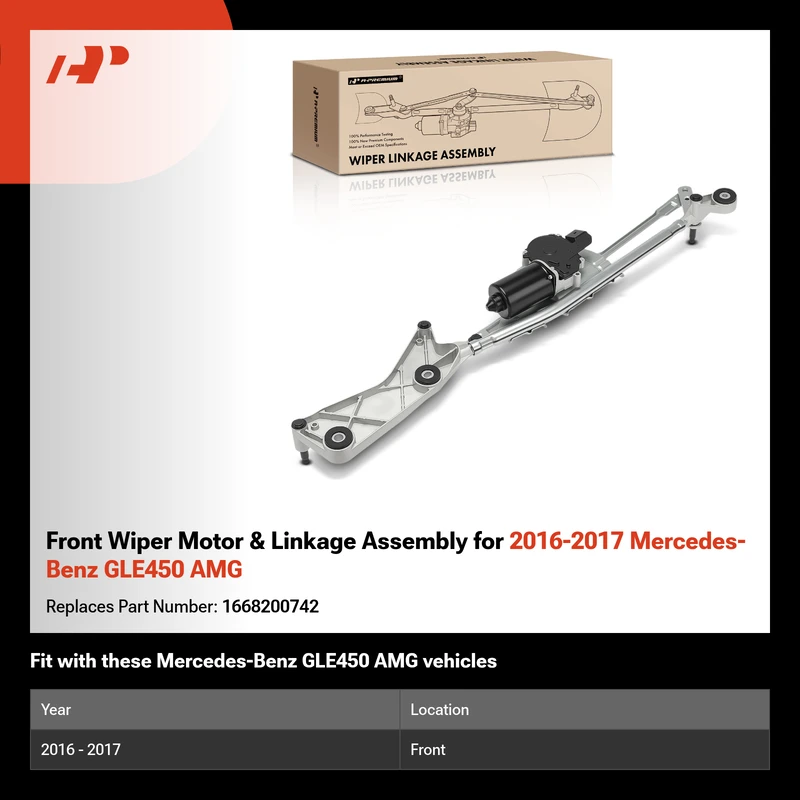 Front Wiper Motor & Linkage Assembly for 2016-2017 Mercedes-Benz GLE450 AMG