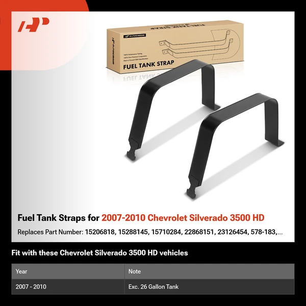 Fuel Tank Straps for 2007-2010 Chevrolet Silverado 3500 HD