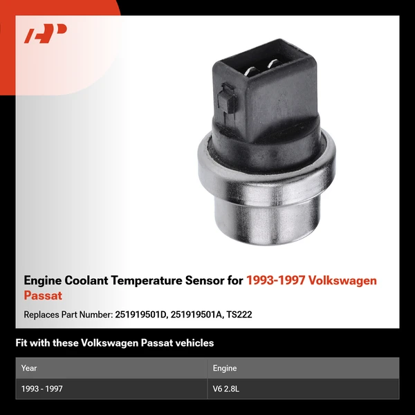 Engine Coolant Temperature Sensor for 1993-1997 Volkswagen Passat