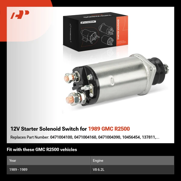 12V Starter Solenoid Switch for 1989 GMC R2500