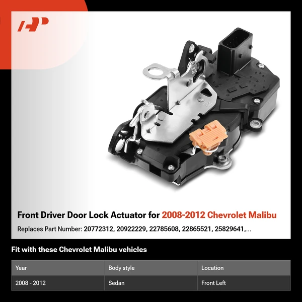 Front Driver Door Lock Actuator for 2008-2012 Chevrolet Malibu