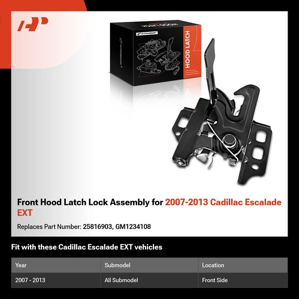 Front Hood Latch Lock Assembly for 2007-2013 Cadillac Escalade EXT