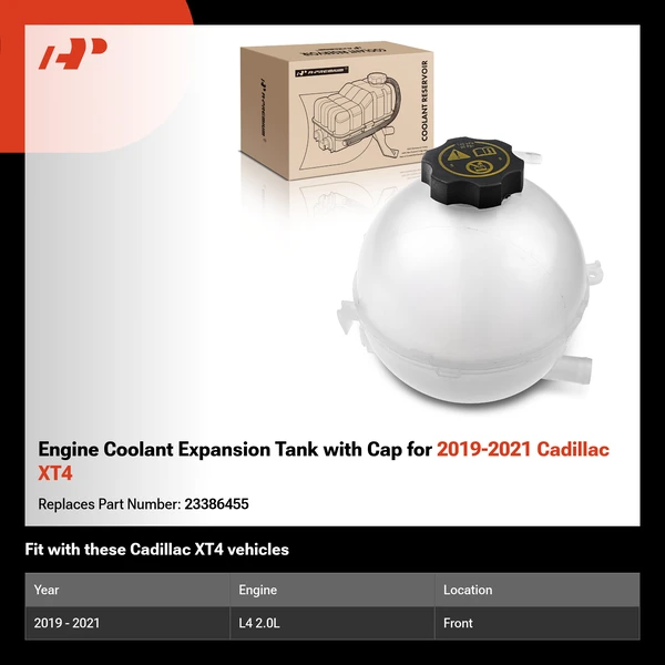 Engine Coolant Expansion Tank with Cap for 2019-2021 Cadillac XT4
