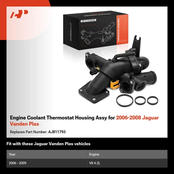 Engine Coolant Thermostat Housing Assy for 2006-2008 Jaguar Vanden Plas